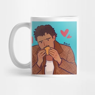 Pedro Pascal eating bread with avocado Mug